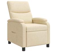 vidaXL Fauteuil inclinable Crème Tissu