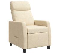 vidaXL Fauteuil inclinable Crème Tissu