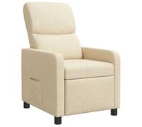 vidaXL Fauteuil inclinable Crème Tissu