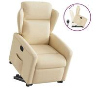 vidaXL Fauteuil inclinable Crème Tissu
