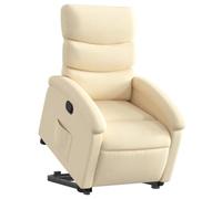 vidaXL Fauteuil inclinable Crème Tissu, Chaise inclinable, Fauteuil inclinable pour Personnes âgées, Fauteuil releveur électrique