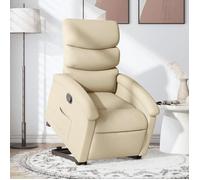 vidaXL Fauteuil releveur inclinable électrique en tissu crème pour personnes âgées
