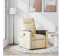 vidaXL Fauteuil inclinable Crème Tissu, Fauteuil, Fauteuil inclinable TV, Poussette, Fauteuil inclinable pour Personnes âgées, Fauteuil canapé