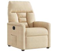 vidaXL Fauteuil inclinable crème Tissu Microfibre