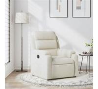vidaXL Fauteuil inclinable Crème Velours