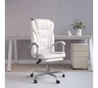 vidaXL Fauteuil inclinable de bureau Blanc Similicuir