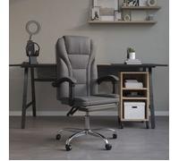 vidaXL Chaise de bureau inclinable – Similicuir gris, dossier réglable en hauteur, cadre en métal