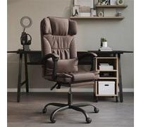 vidaXL Fauteuil Inclinable de Bureau, Chaise Pivotante avec Dossier et Repose-pied Réglables, Siège de Bureau, Moderne, Marron Similicuir G
