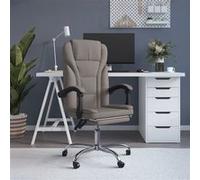 vidaXL Fauteuil Inclinable de Bureau, Chaise Pivotante avec Dossier et Repose-pied Réglables, Siège de Bureau, Moderne, Taupe Tissu G