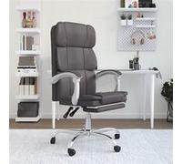 vidaXL Fauteuil inclinable de bureau Gris Similicuir Gris G