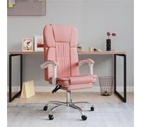 vidaXL Fauteuil inclinable de bureau Rose Similicuir G