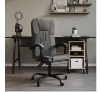 vidaXL Fauteuil inclinable de bureau 349618, dossier et repose-pied réglables, tissu gris foncé