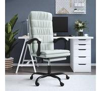 vidaXL Fauteuil Inclinable de Bureau Siège Inclinable Chaise d'Ordinateur Dossier et Repose-pied Réglables Meuble de Bureau Gris Clair Velours Gris G