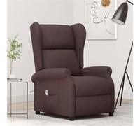 vidaXL Fauteuil Inclinable Electrique à Oreilles, Fauteuil de Relaxation avec Dossier et Repose-pied, Meuble de Salon Salle de Séjour Intérieur, Marron Foncé Tissu Marron G