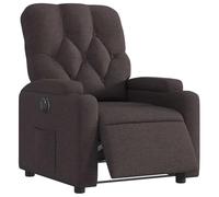 vidaXL Fauteuil Inclinable Électrique, Chaise de Relaxation avec Dossier et Repose-Pied Réglables, Siège de Salon, Moderne, Marron Foncé Tissu
