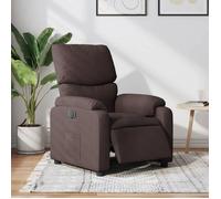 vidaXL Fauteuil inclinable électrique en tissu Marron foncé