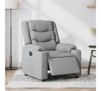 vidaXL Fauteuil inclinable 3206567 – Électrique, dossier et repose-pied réglables, tissu Gris clair