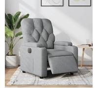 vidaXL Fauteuil inclinable électrique, dossier et repose-pied réglables, gris clair tissu