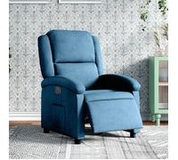 vidaXL Fauteuil inclinable électrique en velours bleu – dossier et repose-pied réglables