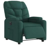 vidaXL Fauteuil Inclinable Électrique, Chaise de Relaxation avec Dossier et Repose-Pied Réglables, Siège de Salon, Moderne, Vert Foncé Tissu