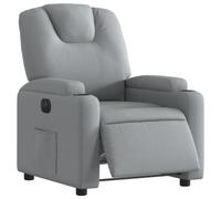 vidaXL Fauteuil Inclinable Électrique, Chaise de Relaxation avec Dossier et Repose-Pied Réglables, Siège de Salon, Moderne, Gris Clair Tissu