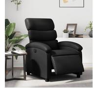 vidaXL Fauteuil Inclinable Électrique, Chaise de Relaxation avec Dossier et Repose-Pied Réglables, Siège de Salon, Moderne, Noir Similicuir