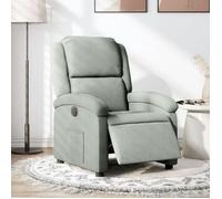 vidaXL Fauteuil Inclinable Électrique, Chaise de Relaxation avec Dossier et Repose-Pied Réglables, Siège de Salon, Moderne, Gris Clair Velours