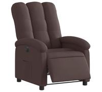 vidaXL Fauteuil Inclinable Électrique, Chaise de Relaxation avec Dossier et Repose-Pied Réglables, Siège de Salon, Moderne, Marron Foncé Tissu