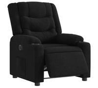 vidaXL Fauteuil Inclinable Électrique, Chaise de Relaxation avec Dossier et Repose-Pied Réglables, Siège de Salon Salle de Séjour, Noir Tissu
