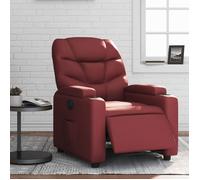vidaXL Fauteuil inclinable électrique, dossier et repose-pied réglables, similicuir Rouge bordeaux