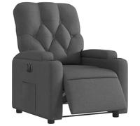 vidaXL Fauteuil Inclinable Électrique, Chaise de Relaxation avec Dossier et Repose-Pied Réglables, Siège de Salon, Moderne, Gris Foncé Tissu