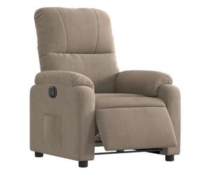 vidaXL Fauteuil Inclinable Électrique, Chaise de Relaxation avec Dossier et Repose-Pied Réglables, Siège de Salon Salle de Séjour, Taupe Tissu Microfibre