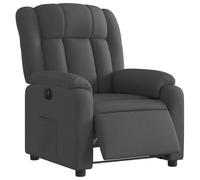 vidaXL Fauteuil Inclinable Électrique, Chaise de Relaxation avec Dossier, Siège avec Accoudoirs, Fauteuil TV de Salle de Séjour, Gris Foncé Tissu