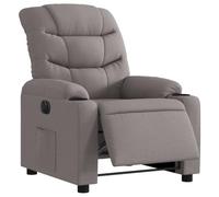 vidaXL Fauteuil Inclinable Électrique, Chaise de Relaxation avec Dossier, Siège avec Accoudoirs, Fauteuil TV de Salle de Séjour, Taupe Tissu