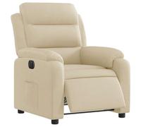 vidaXL Fauteuil Inclinable Électrique, Chaise de Relaxation avec Dossier, Siège avec Accoudoirs, Fauteuil TV de Salle de Séjour, Crème Tissu