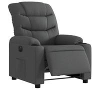 vidaXL Fauteuil Inclinable Électrique, Chaise de Relaxation avec Dossier, Siège avec Accoudoirs, Fauteuil TV de Salle de Séjour, Gris Foncé Tissu