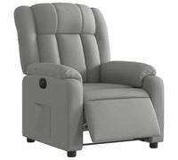 vidaXL Fauteuil Inclinable Électrique, Chaise de Relaxation avec Dossier, Siège avec Accoudoirs, Fauteuil TV de Salle de Séjour, Gris Clair Tissu