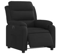 vidaXL Fauteuil Inclinable Électrique, Chaise de Relaxation avec Dossier, Siège avec Accoudoirs, Fauteuil TV de Salle de Séjour, Noir Tissu