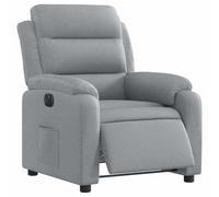 vidaXL Fauteuil Inclinable Électrique, Chaise de Relaxation avec Dossier, Siège avec Accoudoirs, Fauteuil TV de Salle de Séjour, Gris Clair Tissu
