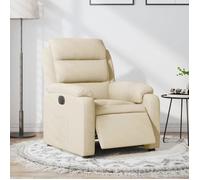 vidaXL Fauteuil inclinable électrique Chaise de relaxation avec dossier et accoudoirs Crème tissu
