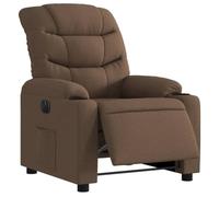 vidaXL Fauteuil Inclinable Électrique, Chaise de Relaxation avec Dossier, Siège avec Accoudoirs, Fauteuil TV de Salle de Séjour, Marron Tissu