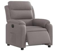 vidaXL Fauteuil Inclinable Électrique, Chaise de Relaxation avec Dossier, Siège avec Accoudoirs, Fauteuil TV de Salle de Séjour, Taupe Tissu