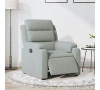 vidaXL Fauteuil inclinable électrique gris clair velours