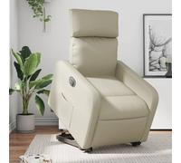 VidaXL Fauteuil inclinable électrique - Crème Similicuir