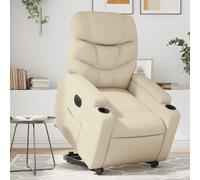 VidaXL Fauteuil inclinable électrique crème similicuir