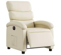 vidaXL Fauteuil inclinable électrique 3204027 – Dossier et repose-pied réglables – Crème similicuir