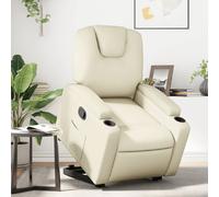 vidaXL Fauteuil inclinable – dossier et repose‑pied réglables – Crème similicuir