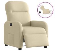 vidaXL Fauteuil inclinable électrique Crème Tissu