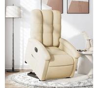 vidaXL Fauteuil inclinable électrique crème tissu