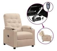 vidaXL Fauteuil inclinable électrique Crème Tissu Crème G